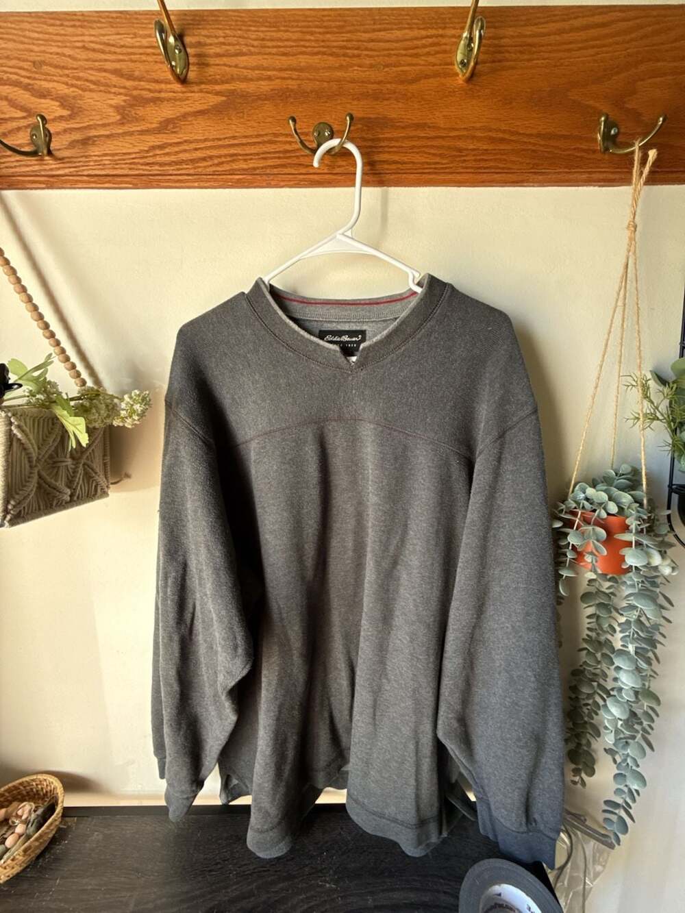 Eddie Bauer fall 🍂 Pullover Sweater Size XL Gray Cotton Knit